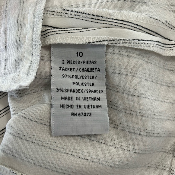 Vintage 90’s Gabriella Skye White & Black Striped Women's Pantsuit Size 10 - Picture 14 of 16